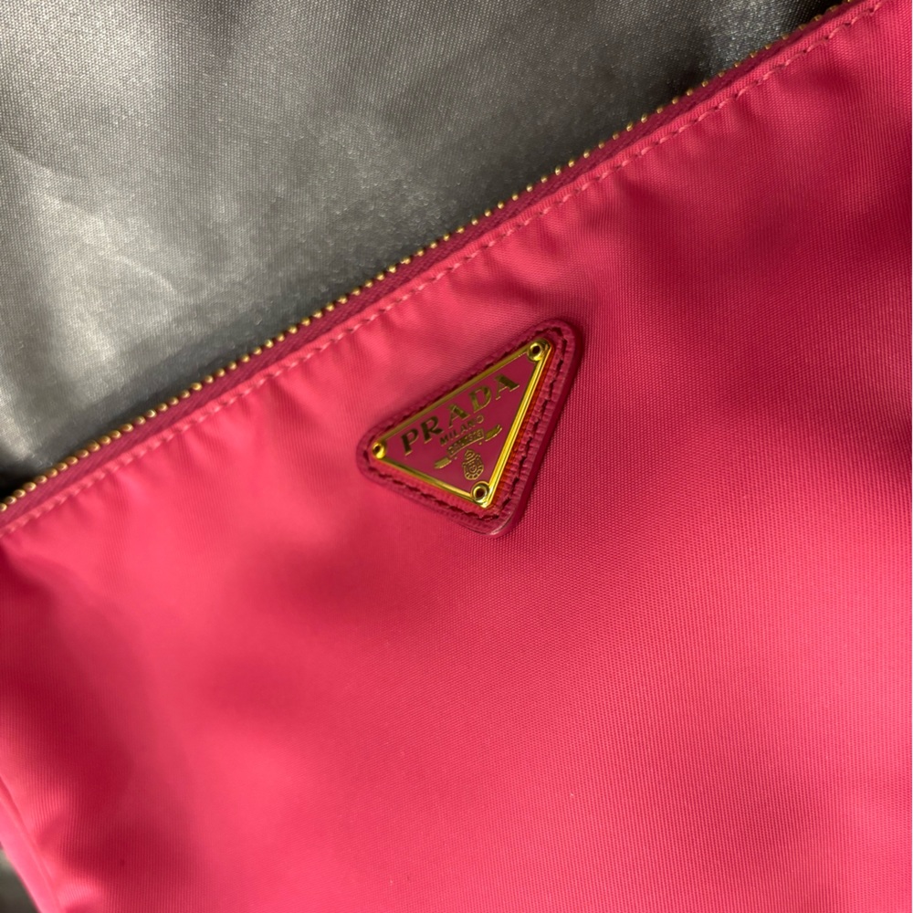 Prada Pink Nylon Cosmetic Pouch